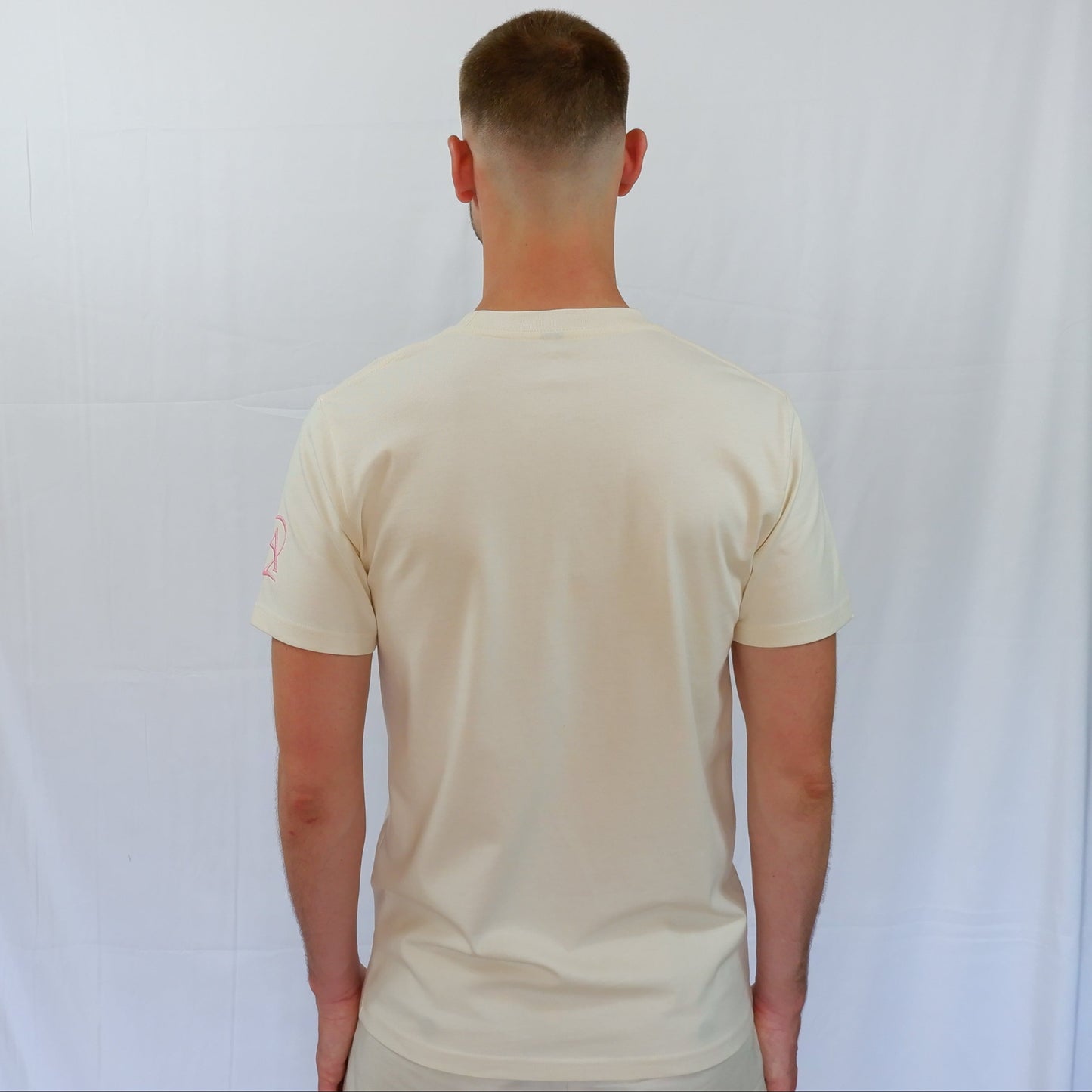 The Embroidered Tee - Cream/Pink
