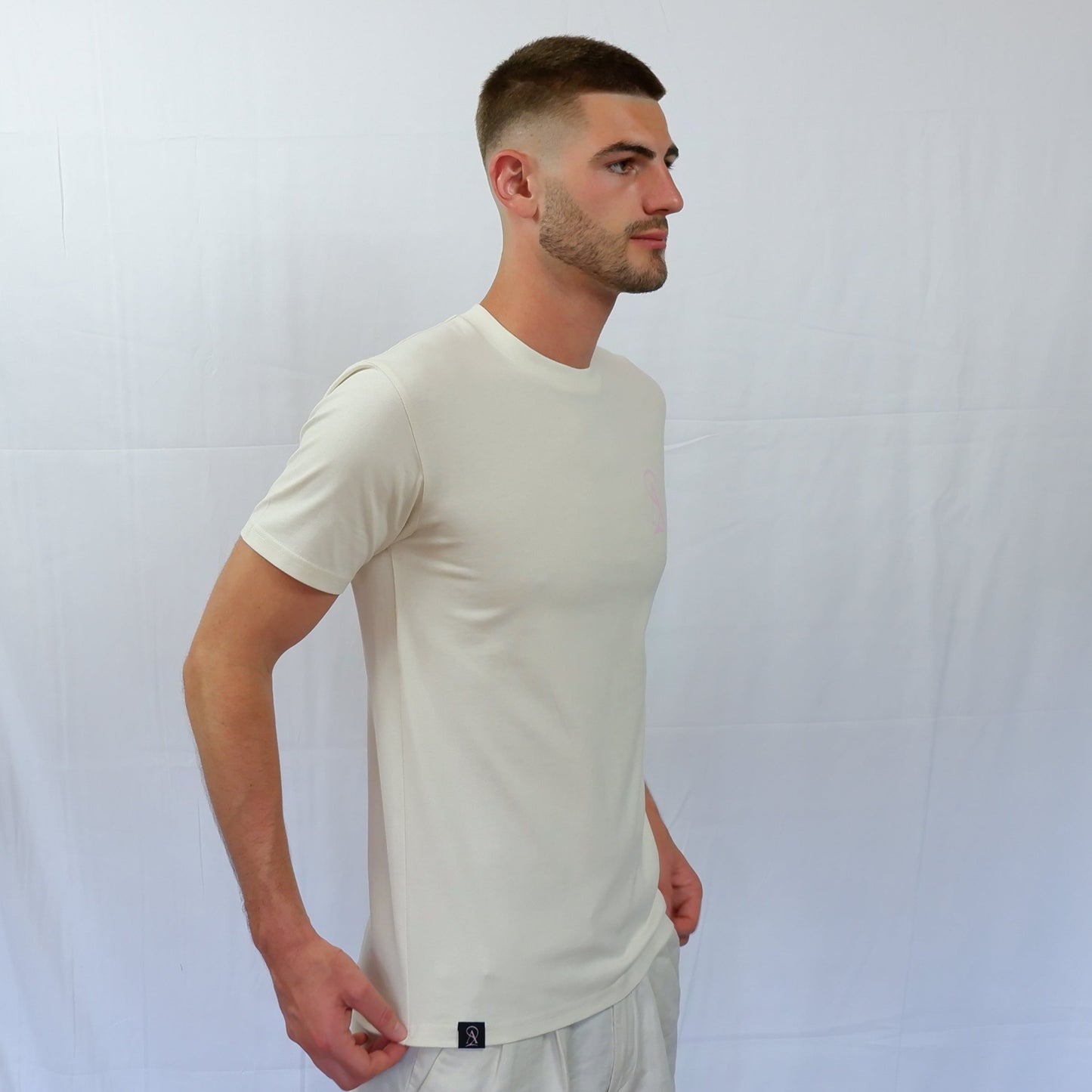 The Signature Tee - Cream/Pink