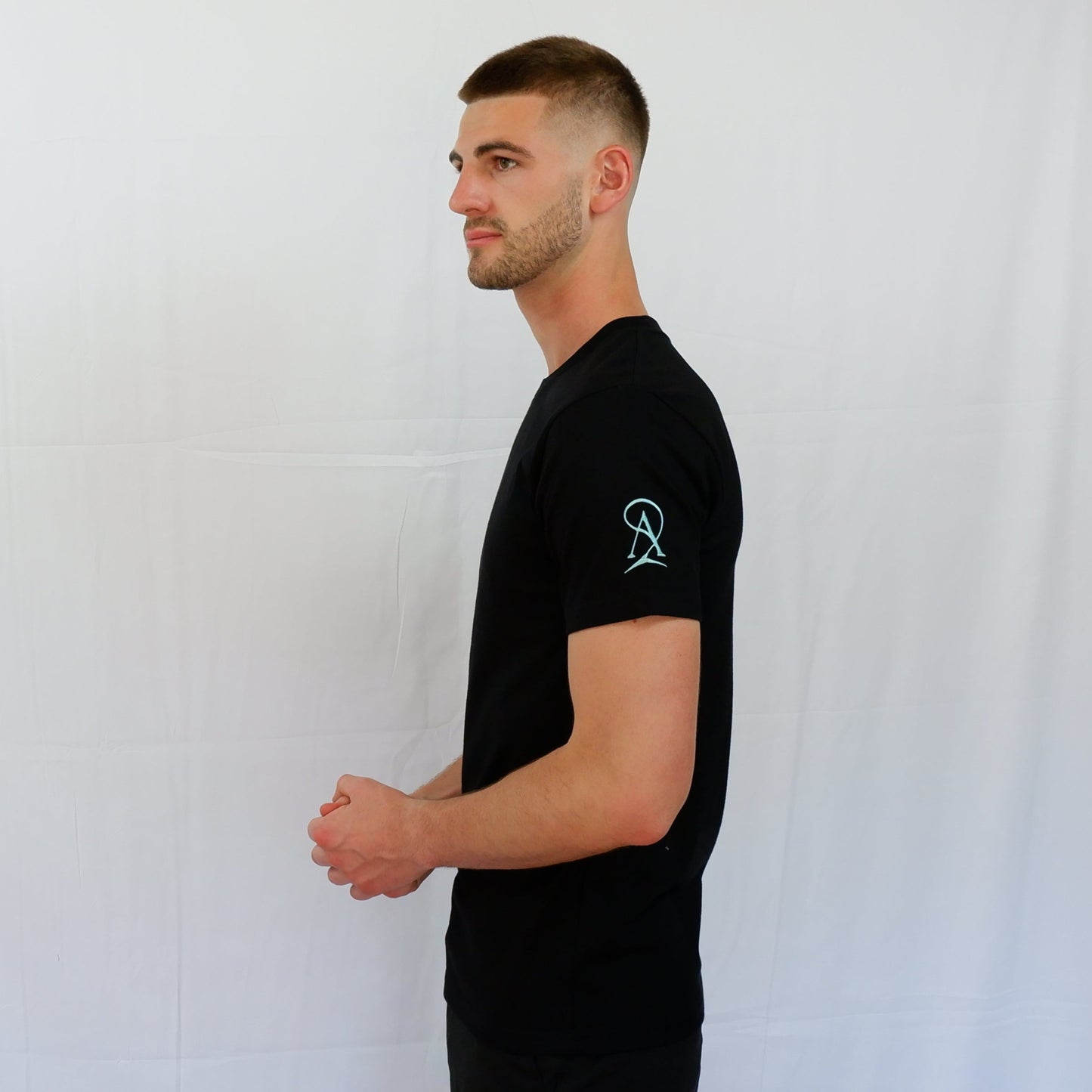 The Embroidered Tee - Black/Tiffany