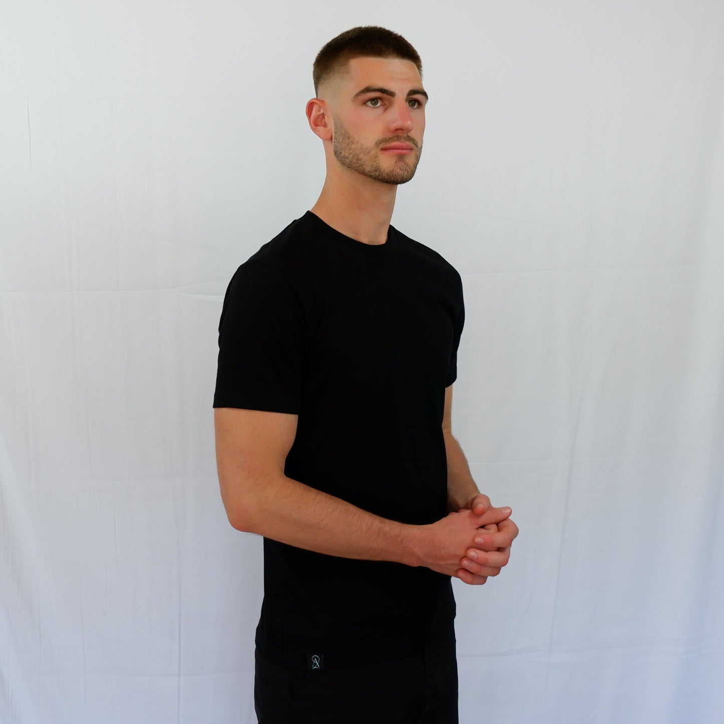 The Embroidered Tee - Black/Tiffany