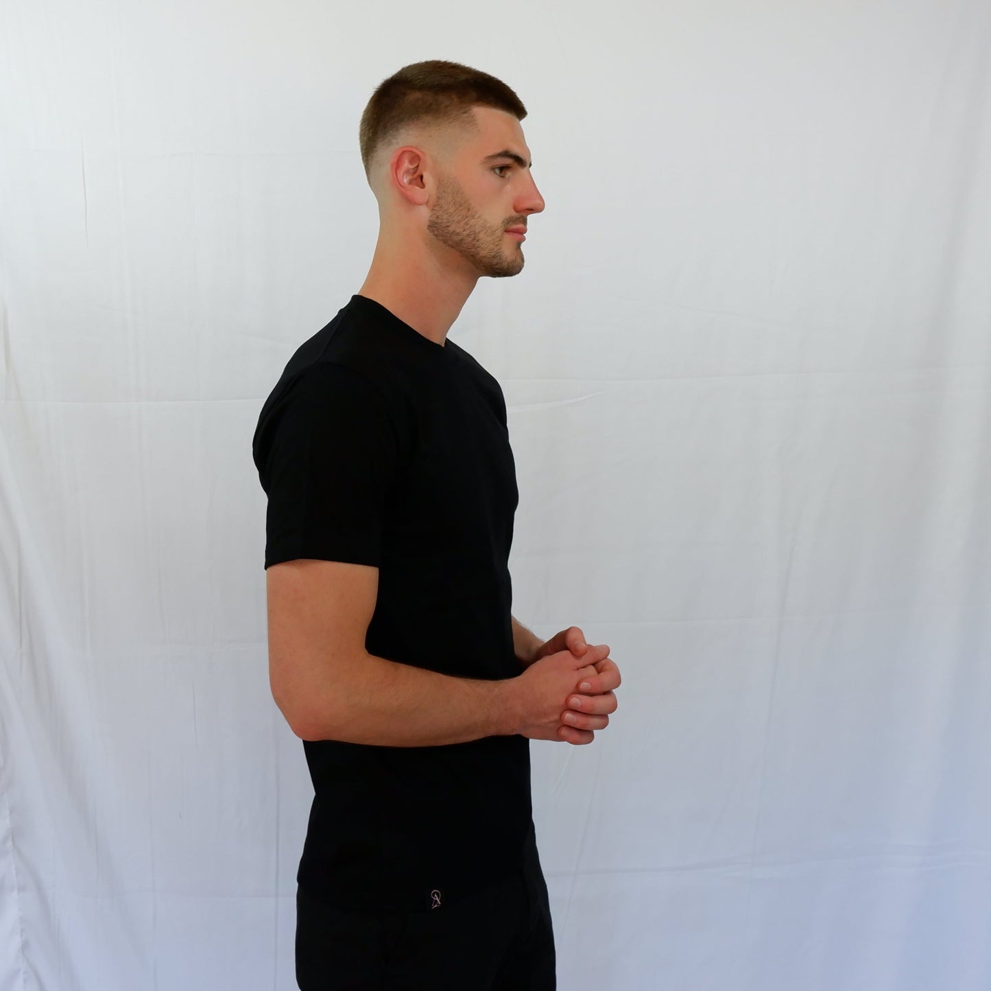 The Embroidered Tee - Black/Pink