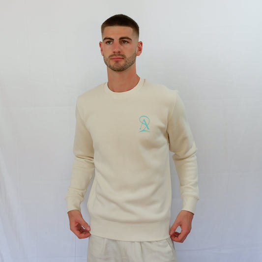 The Signature Sweatshirt - Cream/Tiffany
